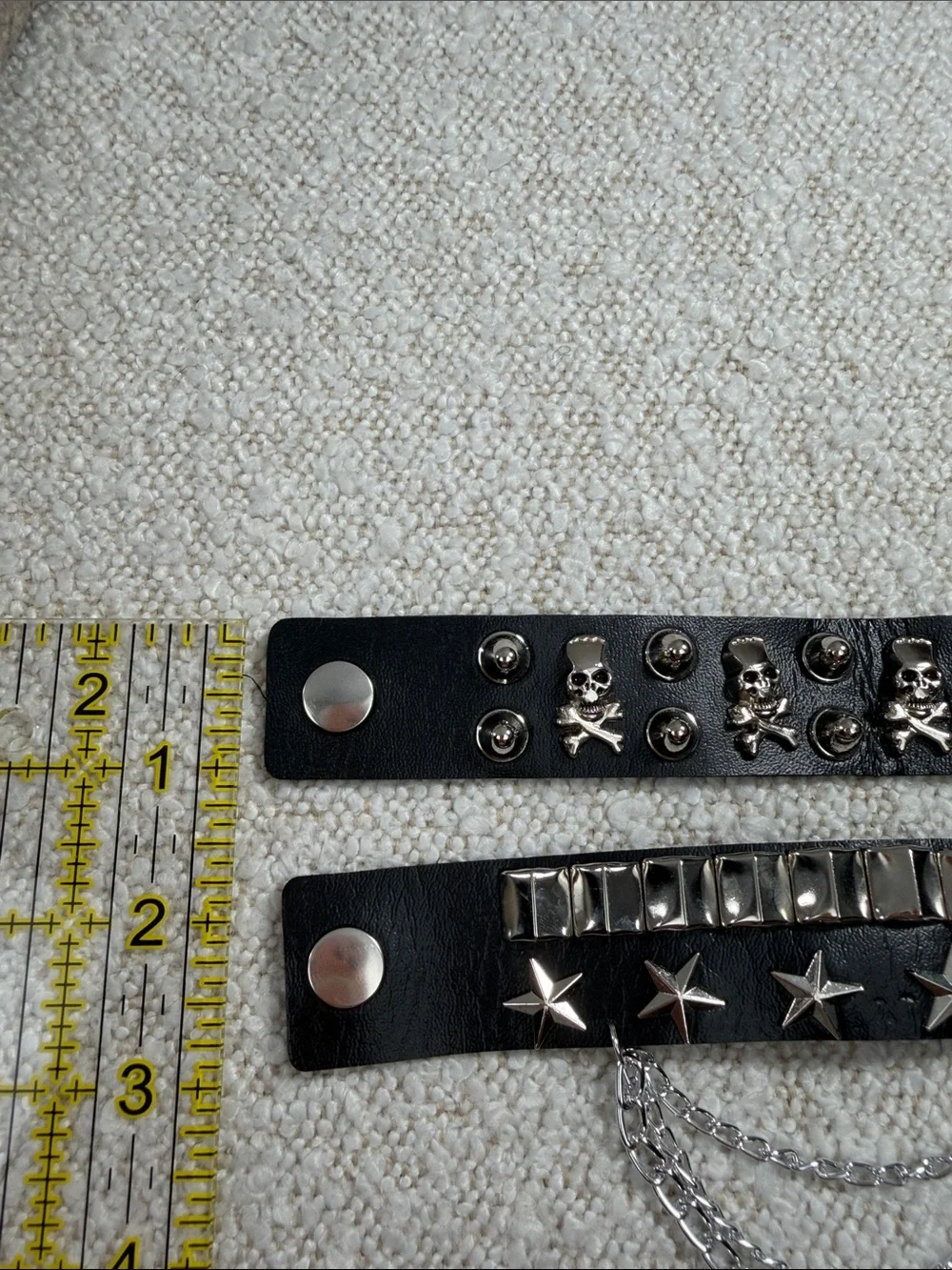 Black Studded Chain Bracelet Set - Unbranded